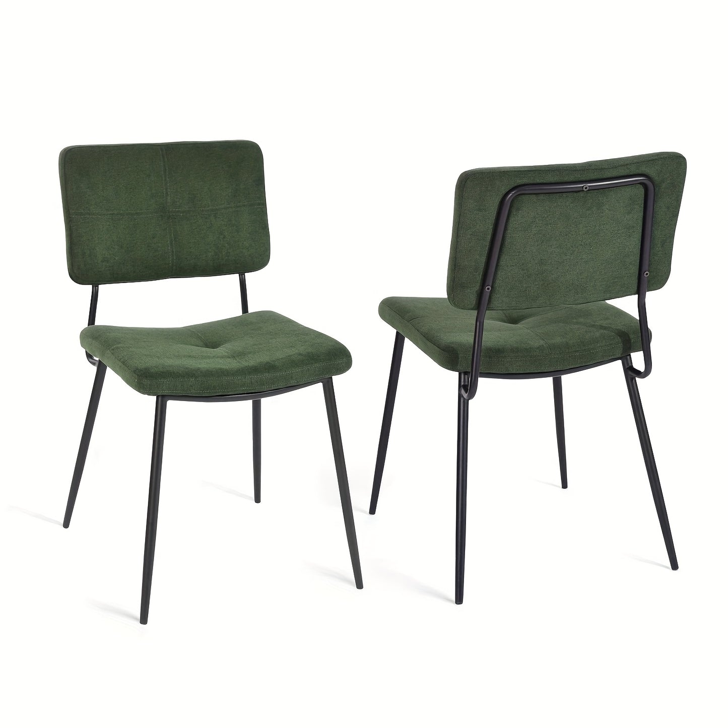 Retro Eetkamerstoelen – Stoel – Armstoel – Zithoek Stoel – Keukenstoel – Groen – Comfortabel Schuimzitting – Stevig Metalen Frame