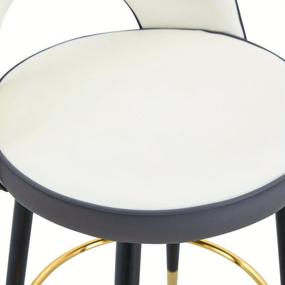 360° swivel bar stool. Modern White And Charcoal Grey Colour Scheme. Comfortable Bar Stool Suitable for Dining Rooms, Kitchens, Patios And Similar Settings. Set Of Two., Bar Seating, Kitchen Stools, Sleek Bar Seating, Stylis