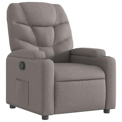 Loungefauteuil – Loungestoel – Relaxstoel – Fauteuil – Accentstoel – Verstelbare Armleuningen – Lichtgewicht Stof Taupe