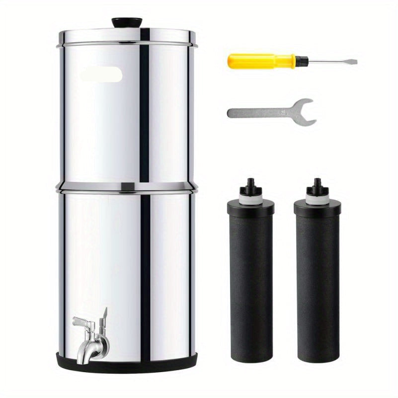 Waterfiltersysteem – Waterfilter – Kraanfilter – Filterinstallatie – Roestvrij Staal – Dubbel Filtersysteem – 9,64 Liter Capaciteit