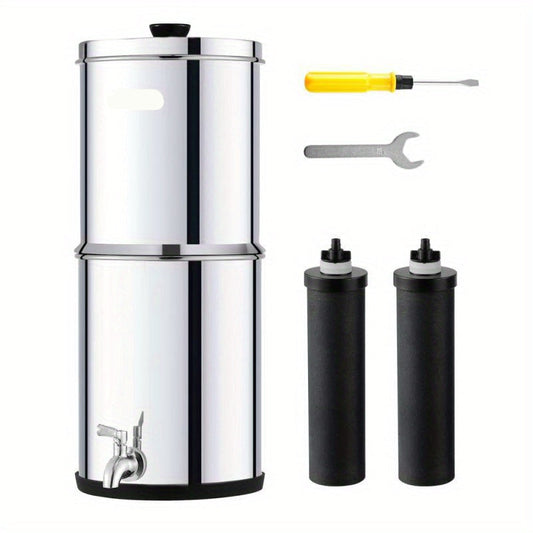 Waterfiltersysteem – Waterfilter – Kraanfilter – Filterinstallatie – Roestvrij Staal – Dubbel Filtersysteem – 9,64 Liter Capaciteit