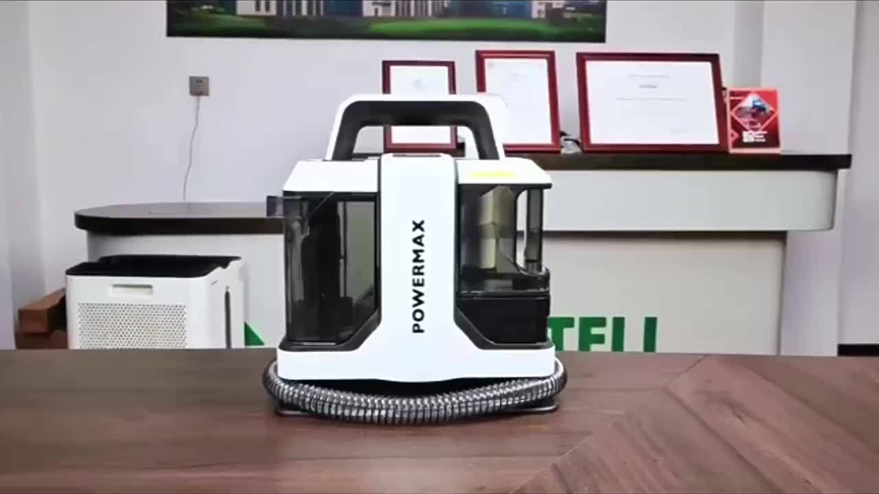 Handstofzuiger – Handheld Stofzuiger – Tapijtreiniger – Krachtige Zuiger – Vlekverwijderaar – Wit – 750W Vermogen – Geïntegreerde Sproeifunctie Met Dubbele Watertanks