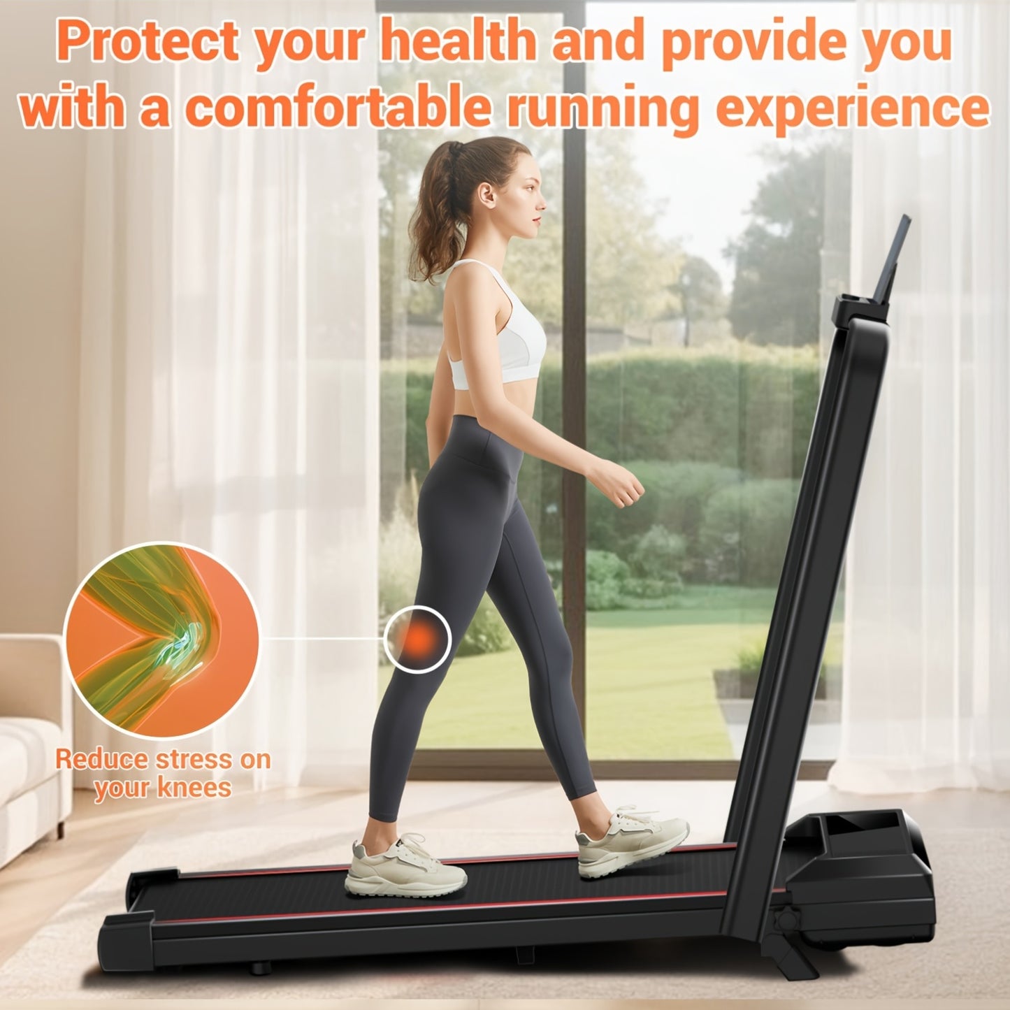 Loopband – Wandelband – Loopmachine – Trainingsapparaat – Fitnessapparaat – Inklapbaar Compact Design – 2,5 HP Stille Motor – Zwart