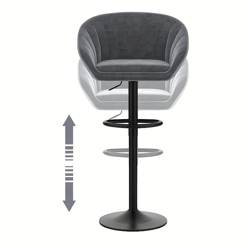 Barstoel – Barkruk – Barstoelset – Keukenstoel – Barkrukken – Verstelbaar – Draaibaar – Velvet Zitting – Met Metalen Frame