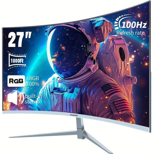 Gamingmonitor – Curved Monitor – PC Scherm – Gamebeeldscherm – 27 Inch – Full HD – 100Hz Verversingssnelheid