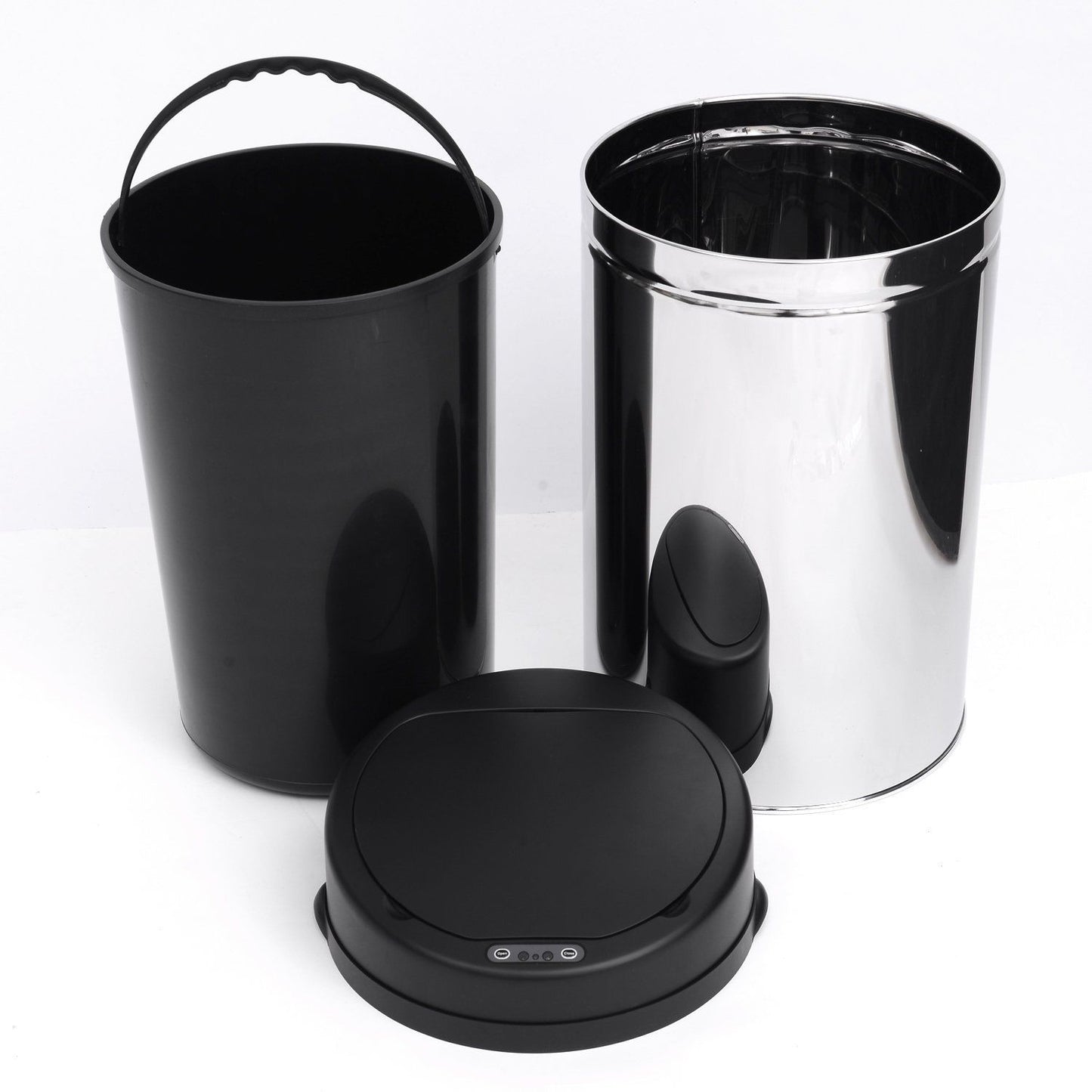 Automatische Prullenbak – Sensorafvalbak – Bewegingssensor Prullenbak – Afvalcontainer – Sensor Afvalbak Zwart Zilver – 30 Liter – Zacht Sluitend Deksel – Waterdicht Ontwerp