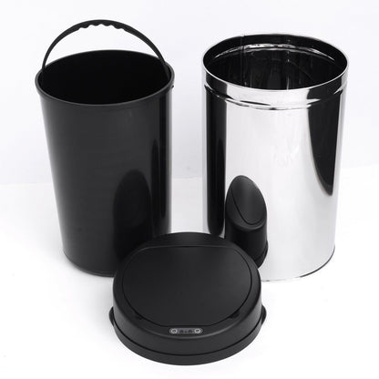 Automatische Prullenbak – Sensorafvalbak – Bewegingssensor Prullenbak – Afvalcontainer – Sensor Afvalbak Zwart Zilver – 30 Liter – Zacht Sluitend Deksel – Waterdicht Ontwerp