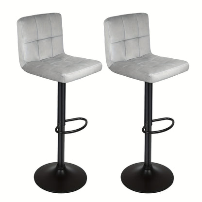 Barkrukken – Barstoelen – Krukken – Keukenstoelen – Barkruk Set – Velvet Bekleding – Draaibaar & Verstelbaar – Ergonomische Rugleuning