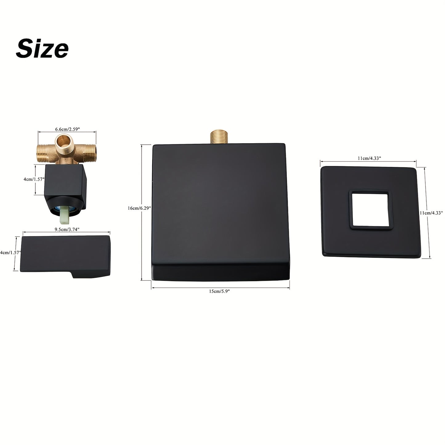 Thermostatische Regendouche Set – Douchekop – Handdouche – Regendouchekraan – Thermostaatkraan – Zwart Mat – 54x22 cm – Messing Material