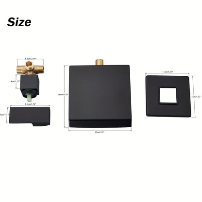 Thermostatische Regendouche Set – Douchekop – Handdouche – Regendouchekraan – Thermostaatkraan – Zwart Mat – 54x22 cm – Messing Material