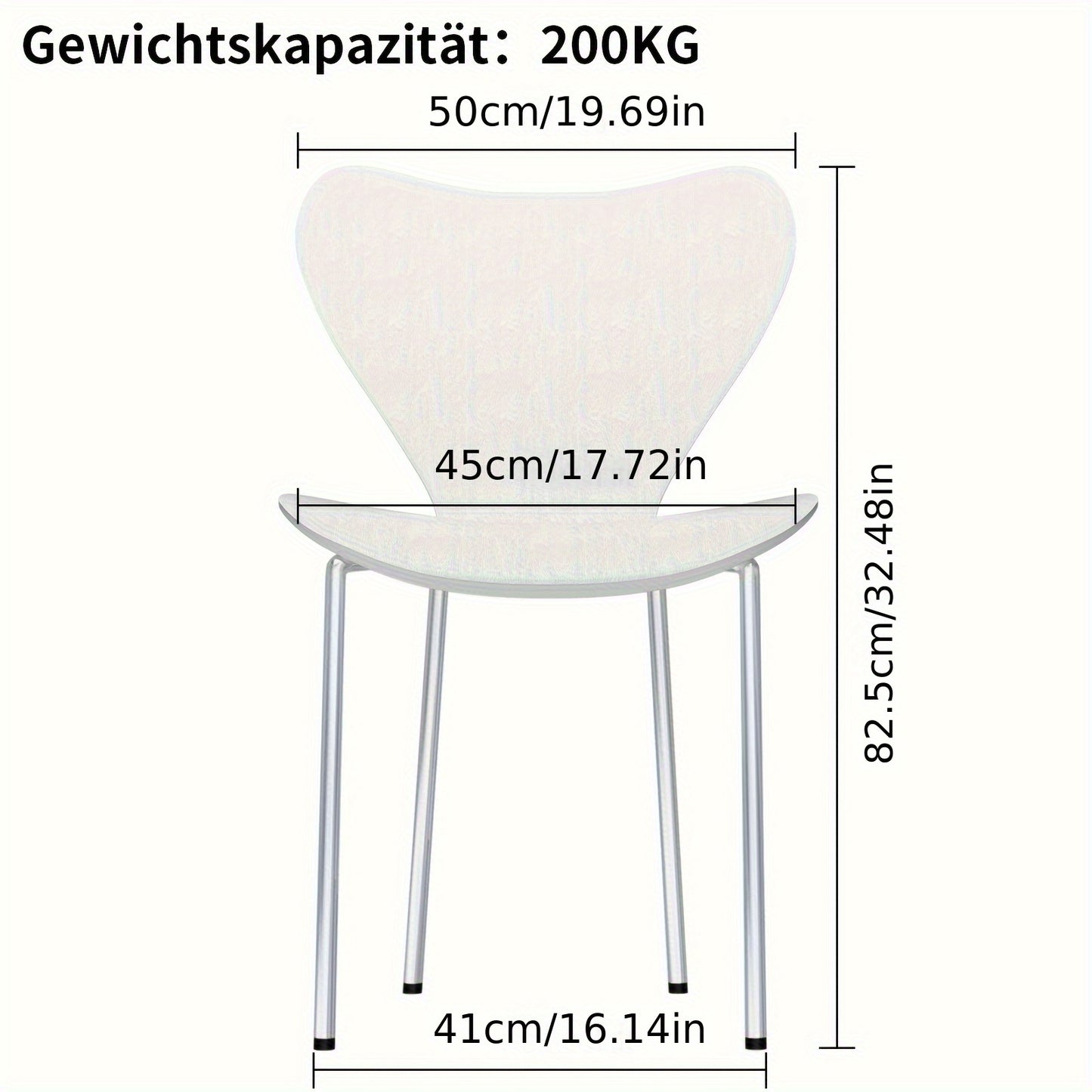 Set van 4 Stapelbare Eetkamerstoelen – Plastic Keuken- en Woonkamerstoelen van Polypropyleen – Wit, Duurzaam en Modern