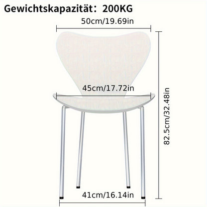 Set van 4 Stapelbare Eetkamerstoelen – Plastic Keuken- en Woonkamerstoelen van Polypropyleen – Wit, Duurzaam en Modern