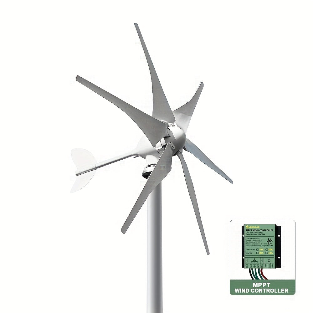 Draagbare Windgenerator – Mobiele Windturbine – Windenergie Generator – Off-Grid Generator – 12V 8-Blad 1000W – Lichtgewicht Metallic Frame – Efficiënte Energieopwekking