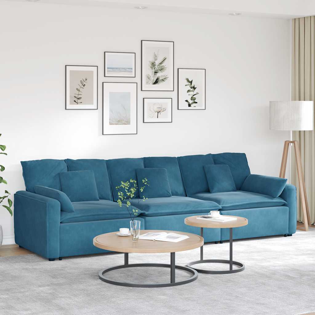 Hoekbank – Modulaire Bank – Loungebank – Zitbank – 3-zitsbank – Lichtgrijs – Polyester Bekleding – Stevig Metalen Frame