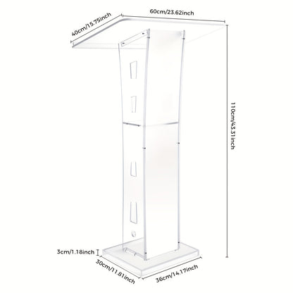 Sprekerspodium – Spreekgestoelte – Lectern – Presentatietafel – Podiumtafel – Transparant Acryl – Lichtgewicht en Duurzaam – 60x40x110 cm