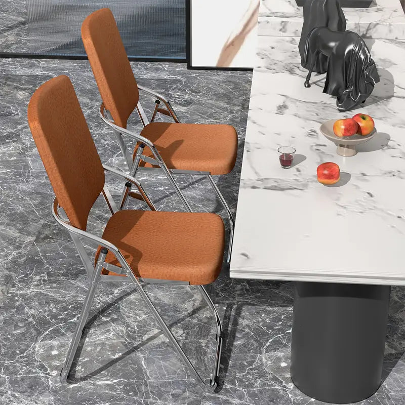 Eetkamerstoel – Kuipstoel – Armstoel – Stoel – Designstoel – Ergonomisch Memory Foam – PU Kunstleer Met Chroomonderstel