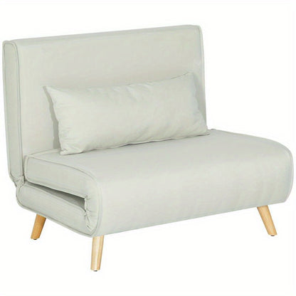 Slaapbank – Opklapbare Sofa – Bedbank – Logeerbed – Relaxstoel – Verstelbare Rugleuning – Linnen Bekleding – Stevig Roestvrijstalen Frame