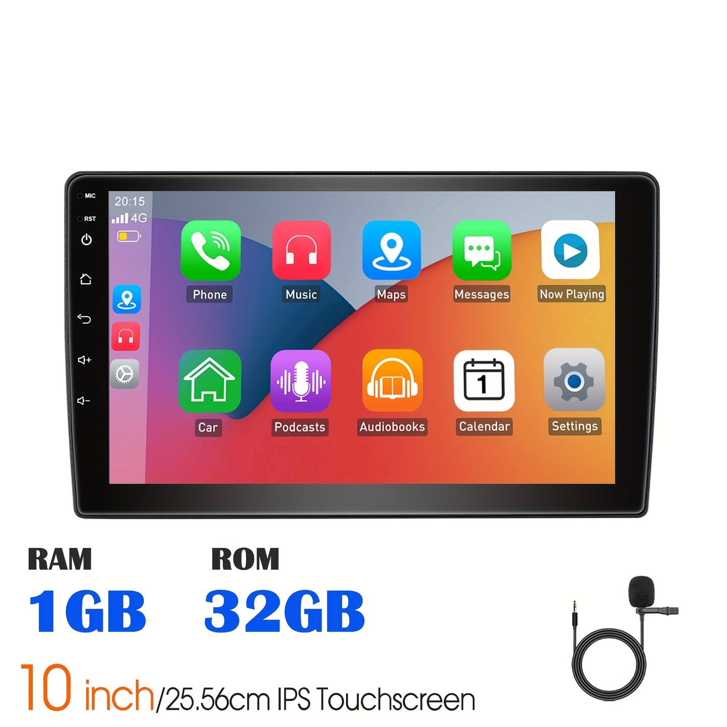 Multimedia Autoradio – 2-DIN Radio – Auto Stereo – Inbouw Radio – Car Multimedia Speler – Met Microfoon – 10 Inch IPS Touchscreen – Android 14 Systeem
