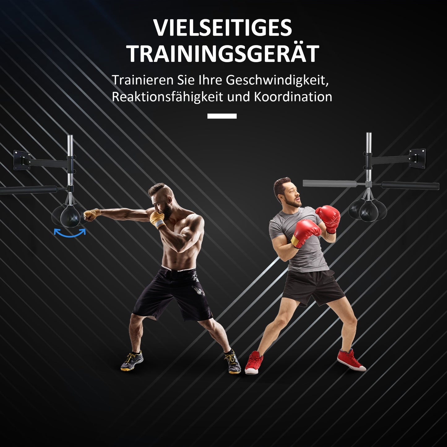 Boksstandaard – Bokszakhouder – Speedbag – Reflexstok – Bokstrainer – Verstelbare Hoogte – Inklapbaar Ontwerp – Stalen Frame – Compact 79x72x20 cm