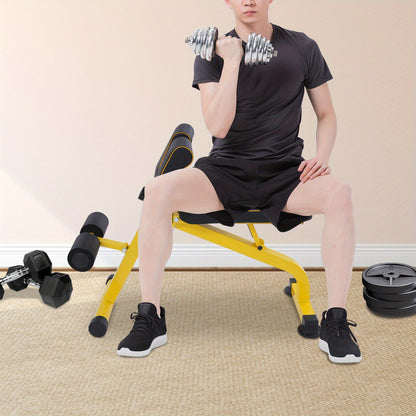 Heavy-Duty Multifunctional Fitness Chair - Adjustable Height (10-Level), Foldable Exercise Equipment with 299.82 KG Weight Capacity, PU Cushioned Seat & Sturdy Base - Home Gym, Squats, Push-Ups, Back Extensions - Space-Saving