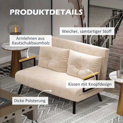 Slaapbank – Bedbank – Klapbank – Sofa Bed – 2-in-1 Bank – Verstelbare Rugleuning 180° – Memory Foam Kussens – Compact 102x73x81 cm – Stabiel Stalen Frame – Antislipvoeten