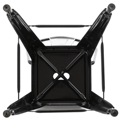 Barstoel – Barkruk – Barstoel Kruk – Barkrukken – Keukenstoel – Industrieel Design – Met Rugleuning en Voetsteun – Zithoogte 76,5 cm – Zwart Metaal
