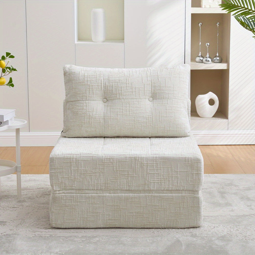 Slaapbank – Sofa – Bedbank – Slaapstoel – Logeerbed – Inklapbaar Ontwerp – Stevig Duurzaam Frame – Beige