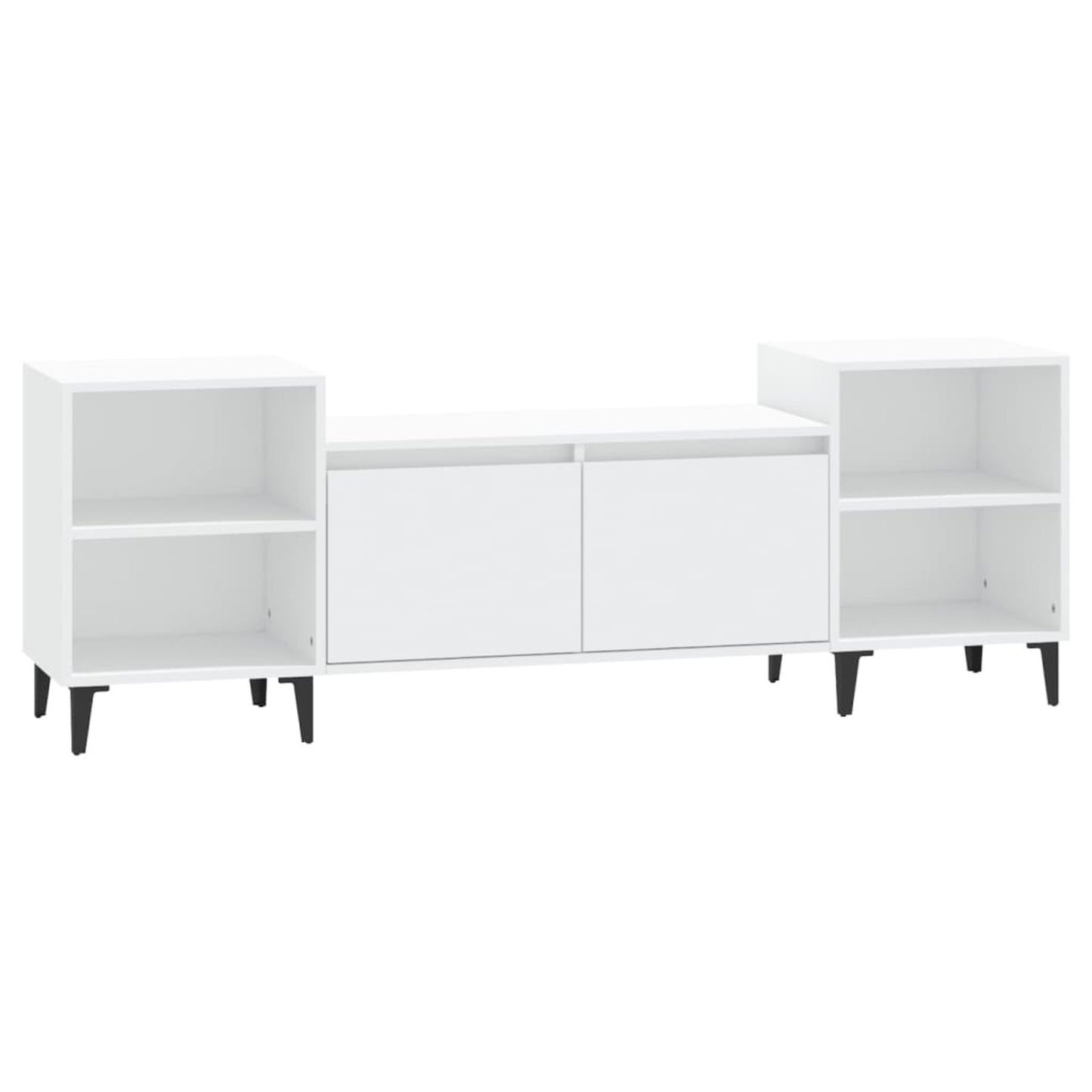 TV Cabinet White 160x35x55cm Engineered Wood TV Stand Entertainment Center with Storage, Media Television Table for Living Room Bedroom