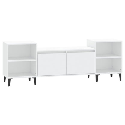 TV Cabinet White 160x35x55cm Engineered Wood TV Stand Entertainment Center with Storage, Media Television Table for Living Room Bedroom