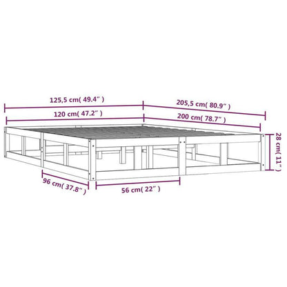 Nero Bed Frame - Modern Minimalist Platform Bed with Heavy-Duty Hardwood Construction, Easy Assembly, Tool-Free Setup, Sturdy Legs - Fits Standard Mattresses - Ideal for Small Spaces & Contemporary Bedrooms (120x200cm/ 47x79"