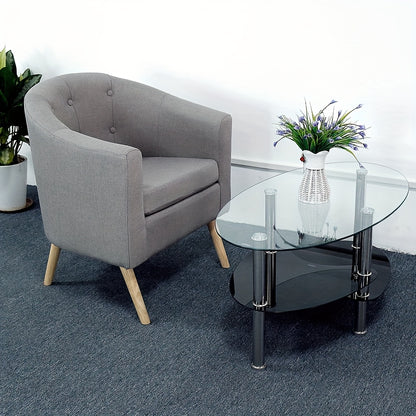 Scandinavische Velvet Fauteuil – Lounge Stoel – Woonkamer Stoel – Bank Stoel – Zitmeubel – Blauw – Compact Formaat – Zacht Linnen