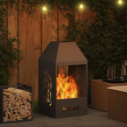 Vuurkorf Zwart 50 x 50 x 100cm Koudgewalst staal This stylish rectangular outdoor fire pit provides warmth and ambiance on chilly evenings. It's built to last, so you don't have to worry about wear and tear. It's the perfect