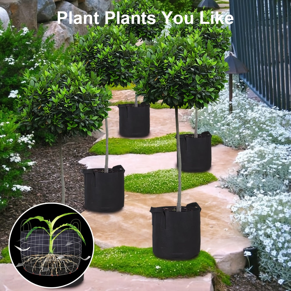 Set van 10 Plantenzakken met Handvatten – Grow Bags Plantenzakken en Plantencontainers – Capaciteit 11–37L
