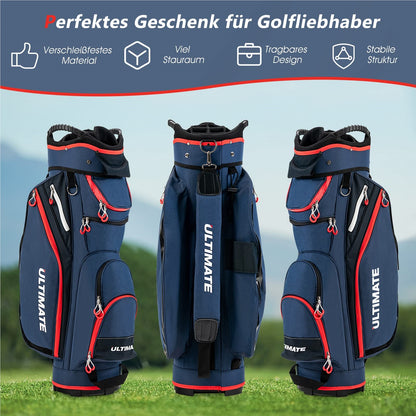 Golfbag – Golftas – Golfcarttas – Standbag – Golfreistas – Lichtgewicht Nylon – 14 Clubs Compartiment – Waterafstotende Regenhoes – 7 Zakken Met Ritssluiting