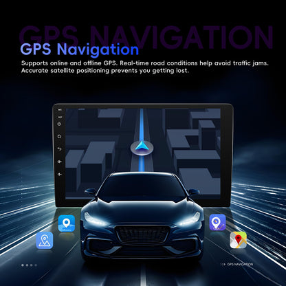 Autorradio – Car Stereo – Multimedia Speler – Navigatiesysteem – Double Din – 10 Inch Touchscreen – Android 15 Systeem – Draadloze CarPlay & Auto Mirror Link – 6GB RAM + 128GB Opslag – 360° Panoramische Digitale Radio