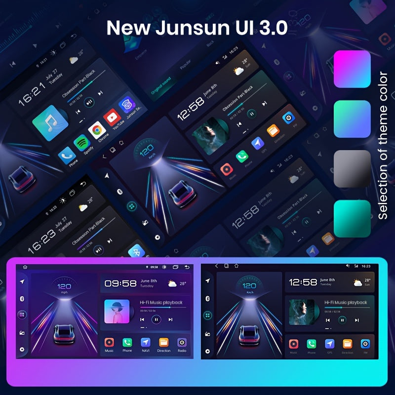 Multimedia Autoradio – 2 Din Radio – GPS Navigatie – Touchscreen Speler – Android Auto – 4G Connectiviteit – 9 Inch Scherm – Draadloos CarPlay