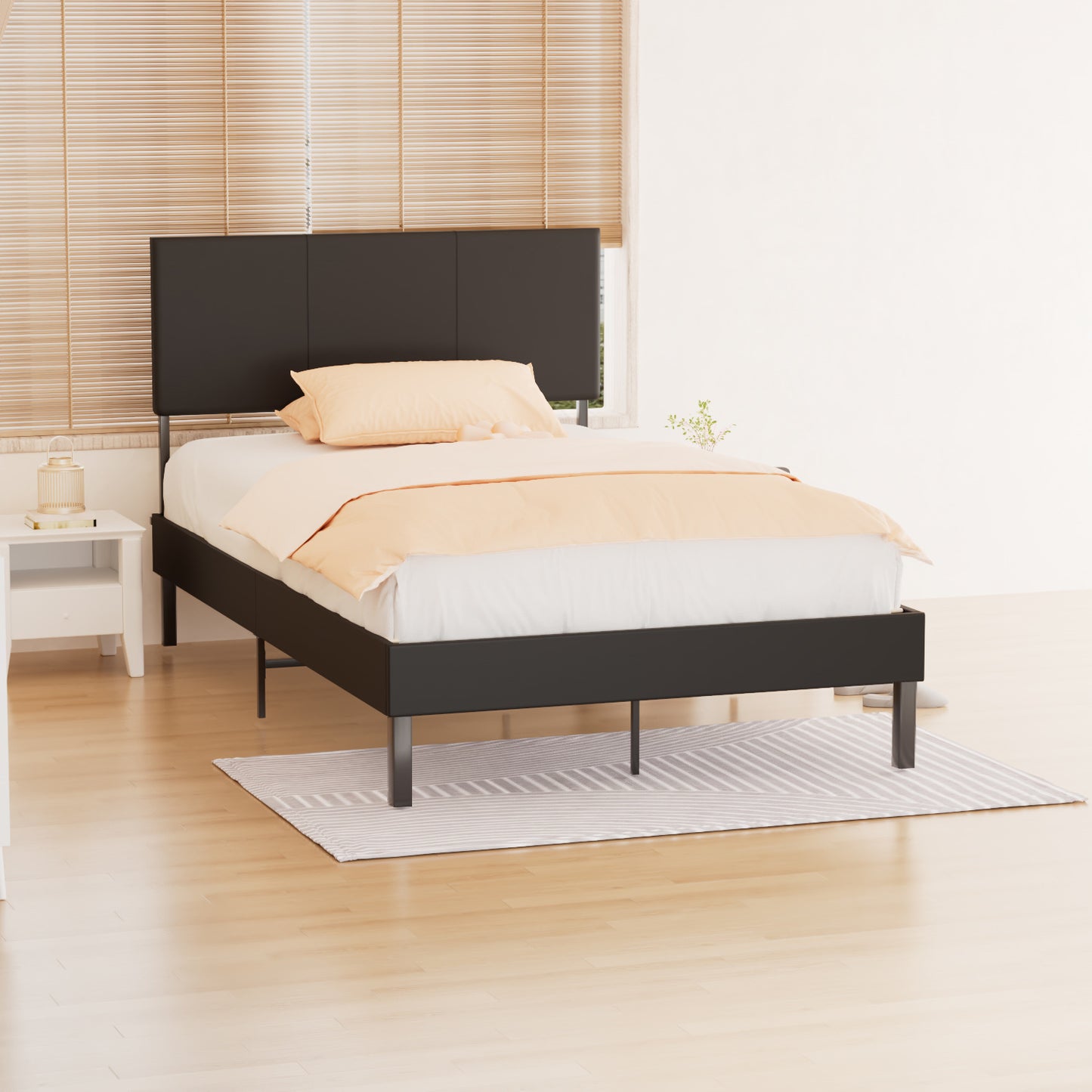 Bed Frame Robust Bed Frame 120*200CM/140*200CM Slatted Frame Maximum Load Capacity 350 Kg for Imitation Leather