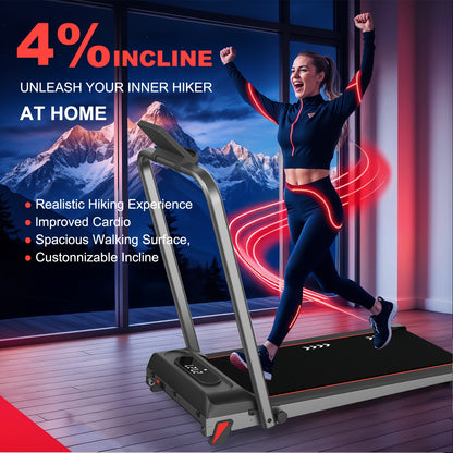 CharonFit Treadmill 2.25 HP 100kg 4% Incline Foldable, Compact Treadmill, Folding Treadmill, Portable Treadmill, Walking Machine, Exercise Treadmill, Indoor Treadmill, Foldable Tridmill Mini Size, Heavy Duty Treadmill, Treadm