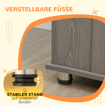Hondenbench – Hondenkennel – Hondenkooi – Hondenhok – Hondenbench Groot – Modern Grijs – Magnetische Deuren – Verstelbare Voeten