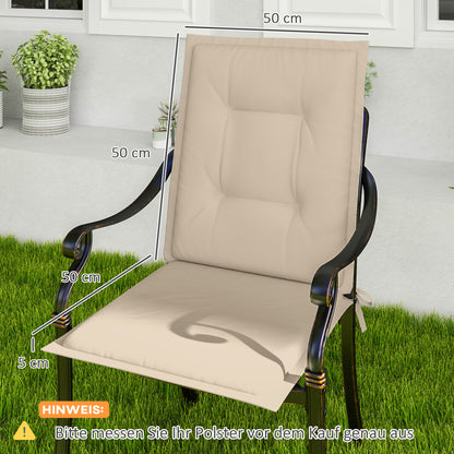Tuinkussens – Stoelkussens – Zitkussens – Tuinstoelkussens – Kussen Set Beige – 108 x 50 x 5 cm – Water- en UV-bestendig Polyester