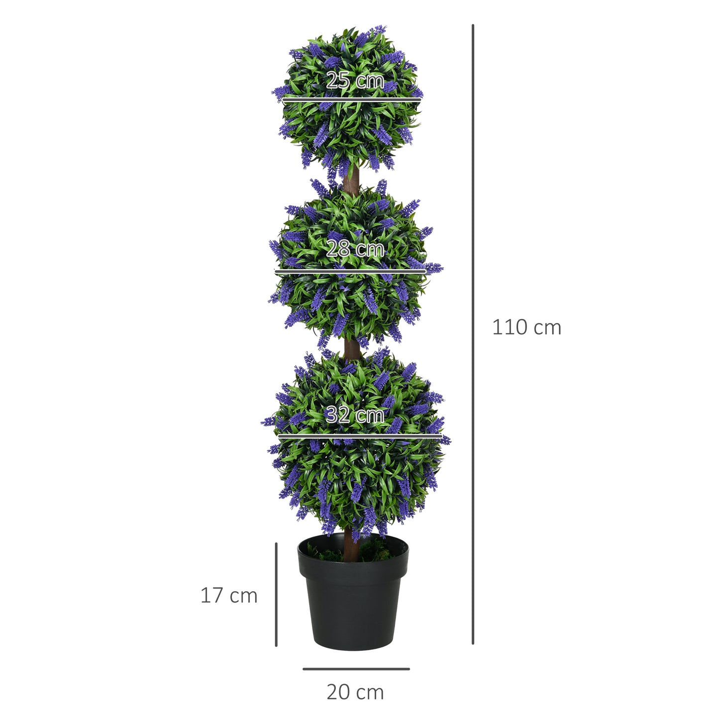 2-Pack Kunstplanten – Nepplanten – Sierplanten – Decoratieplanten – Kamerplanten – UV-bestendig – 110 cm Hoog In Potten