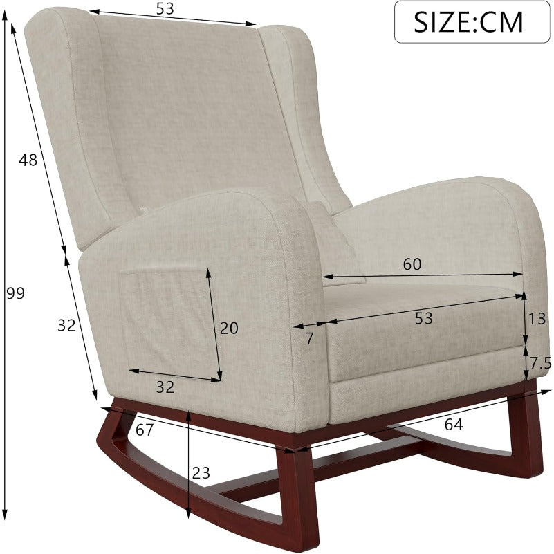 Schommelstoel – Relaxstoel – Wiegstoel – Luisterstoel – Schommelzetel – Ergonomisch Ontwerp Met Lendensteun – Uniek Voetensteuntje Voor Extra Comfort