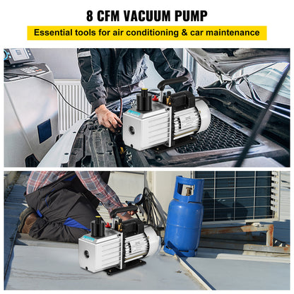 Vacuümpomp – Vacuüm Pomp – Rotary Vane Pomp – HVAC Vacuümpomp – 2 Fasen Vacuümpomp – 1 PK Motor – Aluminium Behuizing