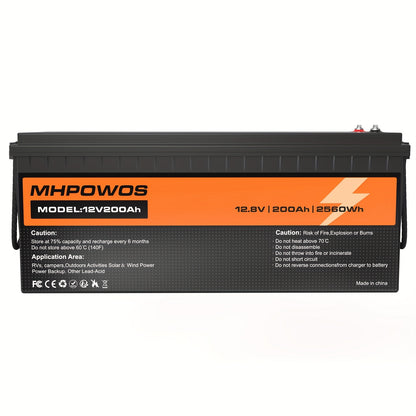 Lithium Accu 12V 200Ah – LiFePO4 Batterij – Camper Accu – Zonne-energie Accu – Bootaccu – 4000+ Diepcycli – Onderhoudsvrij & Veilig