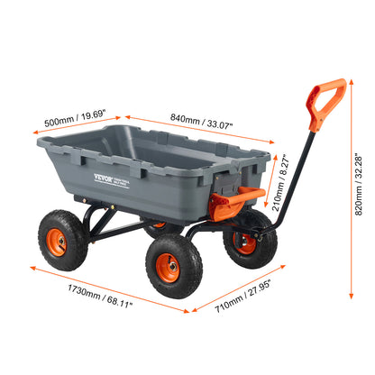 Kruiwagen – Tuinkar – Kiepwagen – Tuinwagen – Transportkar – 800 kg Draagvermogen – 2-in-1 Omschakelbaar Handvat