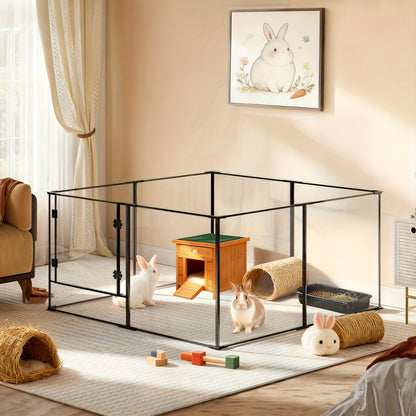 Hondenren – Puppyren – Dierenren – Hondenkennel – Hondenbench – Acryl panelen – 122x122 cm – 61 cm hoog – Met Deur – Stevig Aluminium Frame