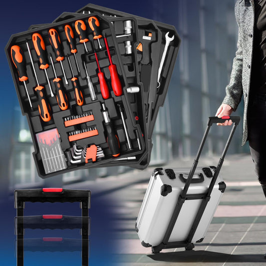 600pcs Hand Tool Set, Durable Carrying Case, Steel Mechanical Repair Kit for Home, Garage, Automotive, Motorcycle & Bicycle - Uncharged Manual Tools, Versatile for DIY & Maintenance Tasks - Ideal Gift for Dad