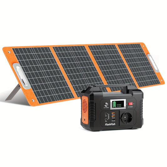 Powerbank – Powerstation – Draagbare Generator – Zonne-accu – Noodstroom – 151Wh Lithiumbatterij – 100W Opvouwbaar Zonnepaneel