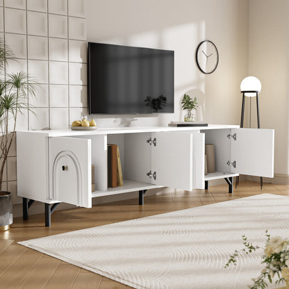 TV Meubel – TV Kast – Tv Meubel Modern – Tv Dressoir – Tv Meubel Wit – 160 cm Breed – Soft Close Deuren