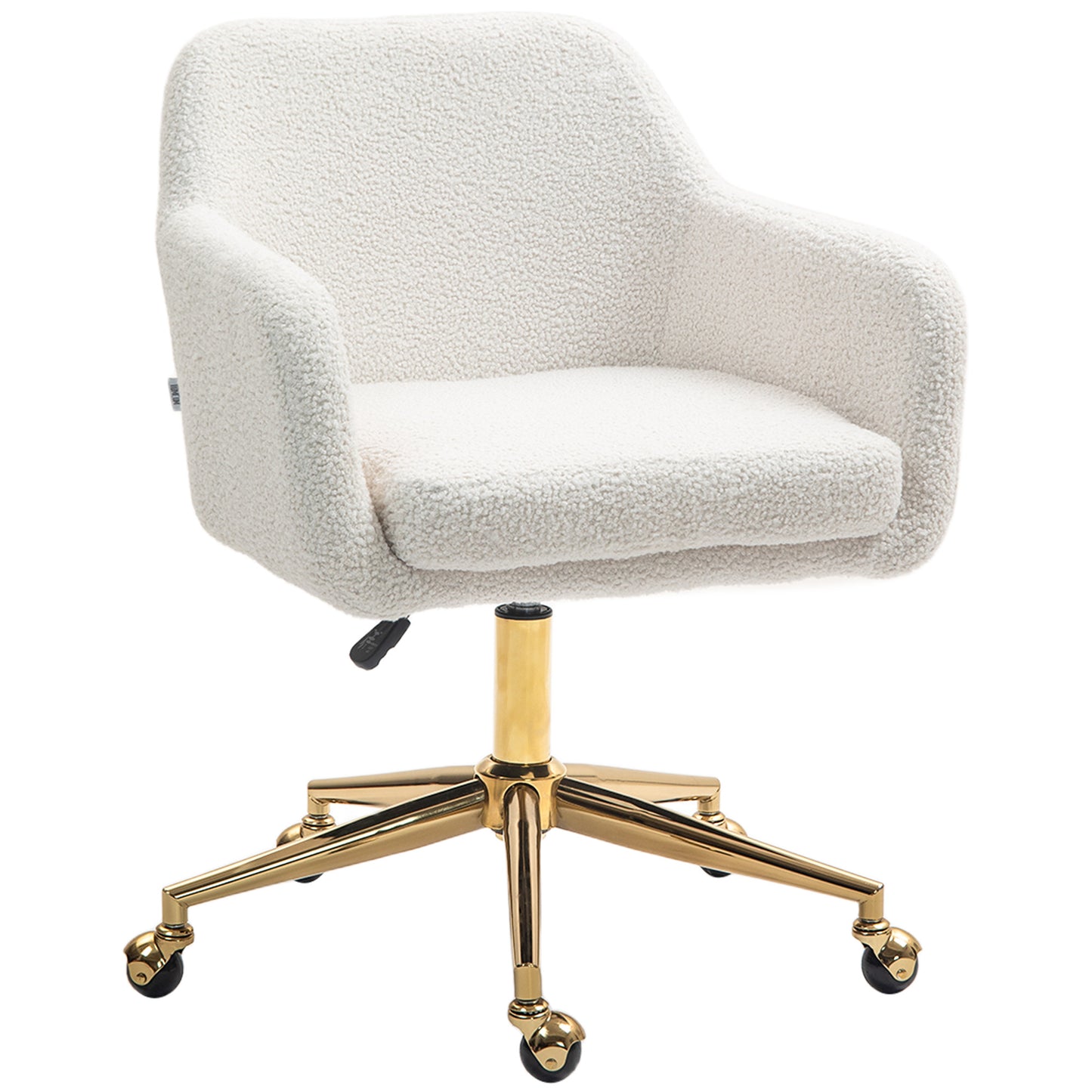 Bureaustoel – Werkstoel – Computestoel – Bureaustoel Met Wielen – Draaistoel – Verstelbare Hoogte – 360° Swivel – Max. 120 Kg – Crème Kleur